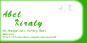 abel kiraly business card