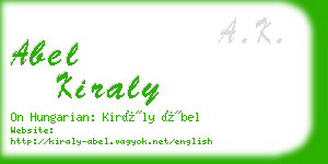 abel kiraly business card